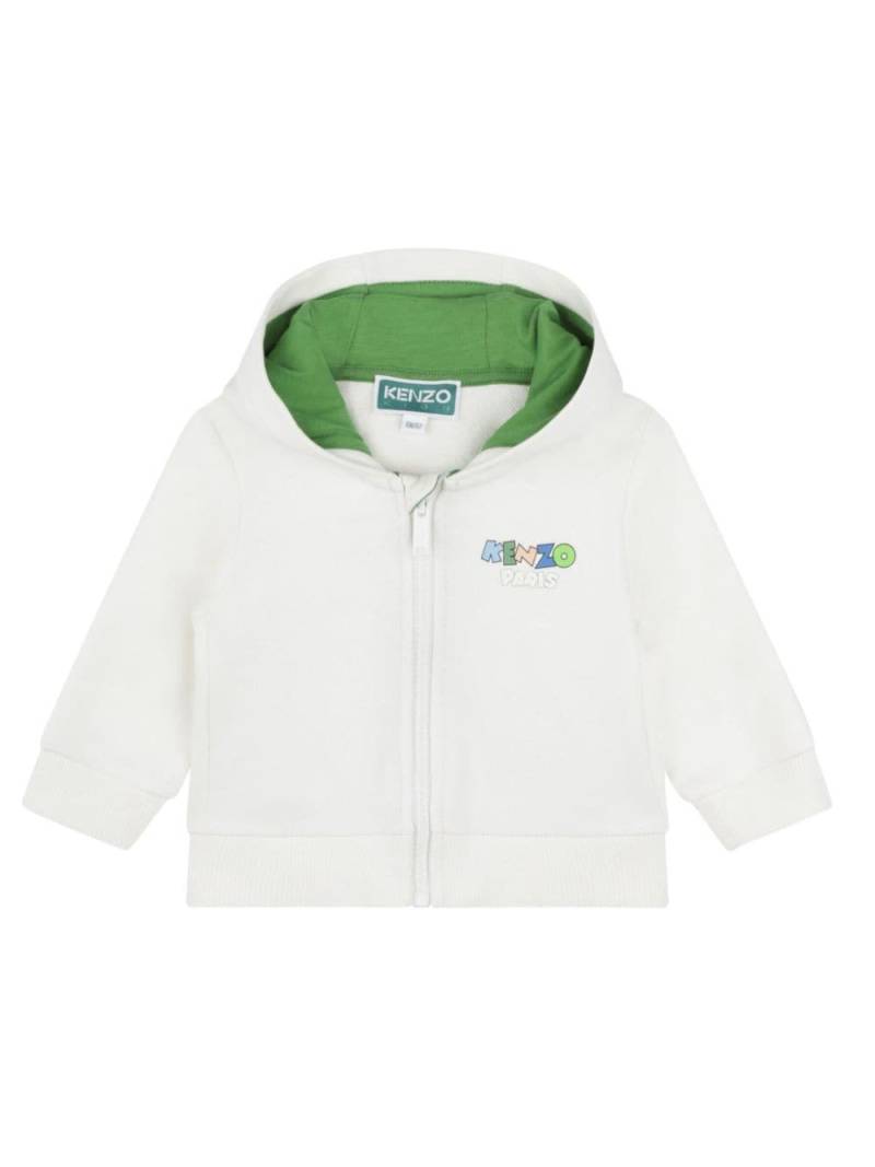 Kenzo Kids logo-print hooded fleece hoodie - White von Kenzo Kids