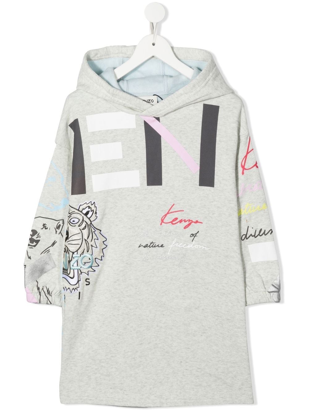 Kenzo Kids logo-print hoodie dress - Grey von Kenzo Kids