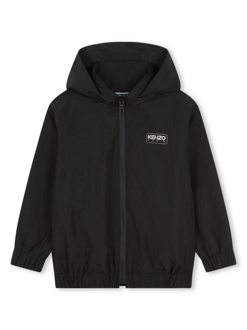 Kenzo Kids logo-print lightweight hooded jacket - Black von Kenzo Kids