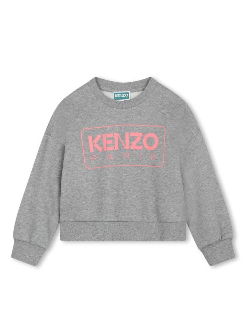 Kenzo Kids logo-print mélange-effect sweatshirt - Grey von Kenzo Kids