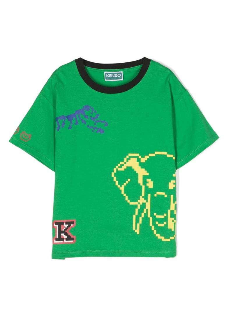 Kenzo Kids logo-print organic cotton T-shirt - Green von Kenzo Kids