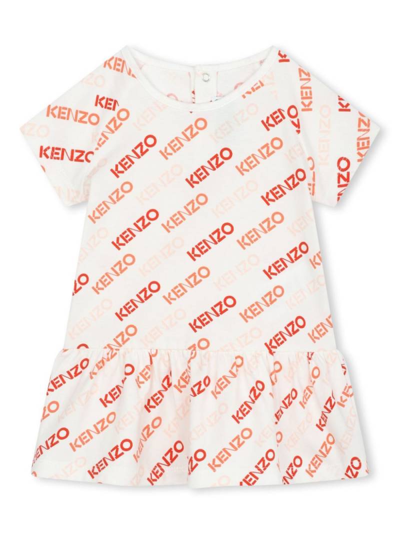 Kenzo Kids logo-print organic cotton dress - Neutrals von Kenzo Kids