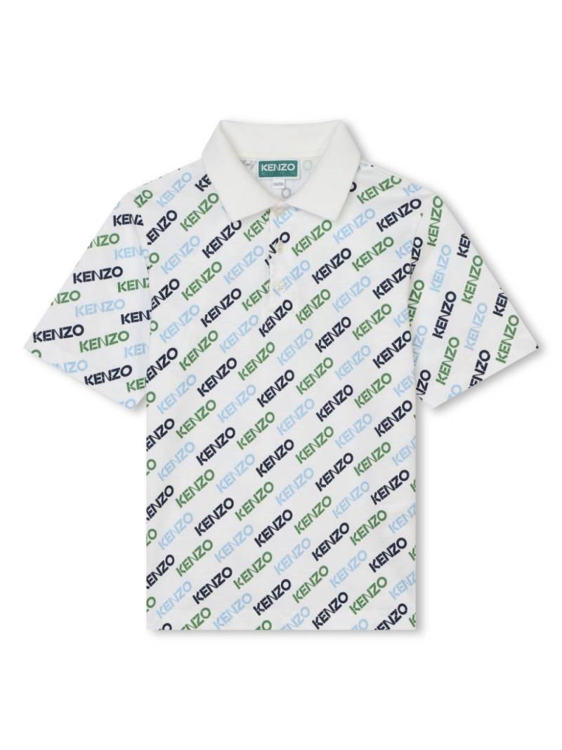 Kenzo Kids logo-print organic cotton polo shirt - White von Kenzo Kids