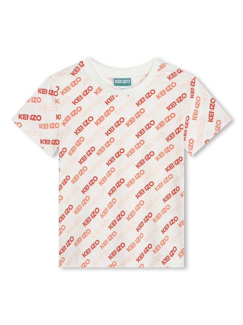 Kenzo Kids logo-print stretch-cotton T-shirt - Neutrals von Kenzo Kids