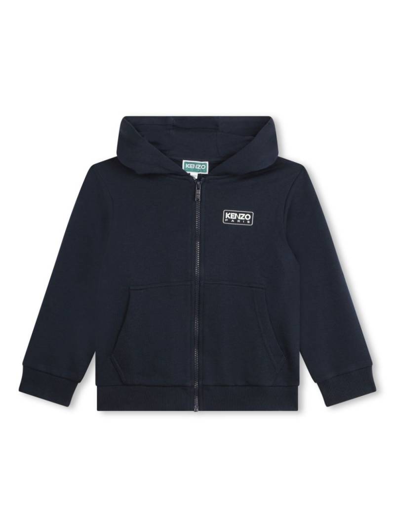 Kenzo Kids logo-print zipped hoodie - Blue von Kenzo Kids