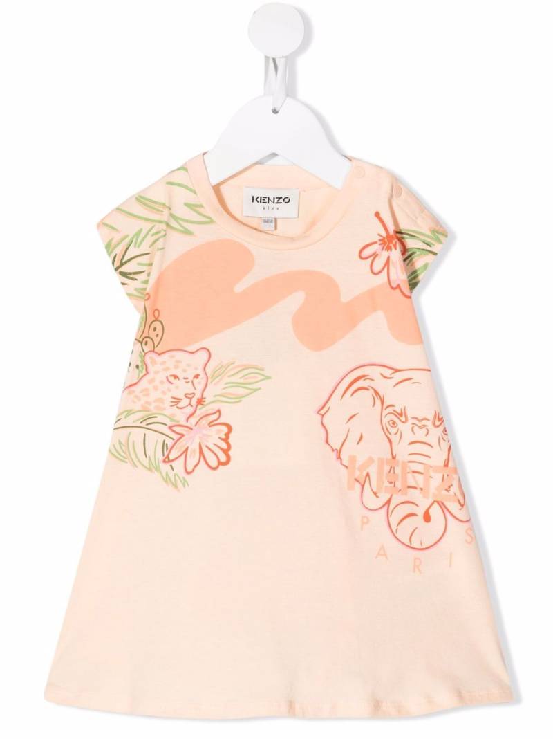 Kenzo Kids multi icons print dress - Orange von Kenzo Kids