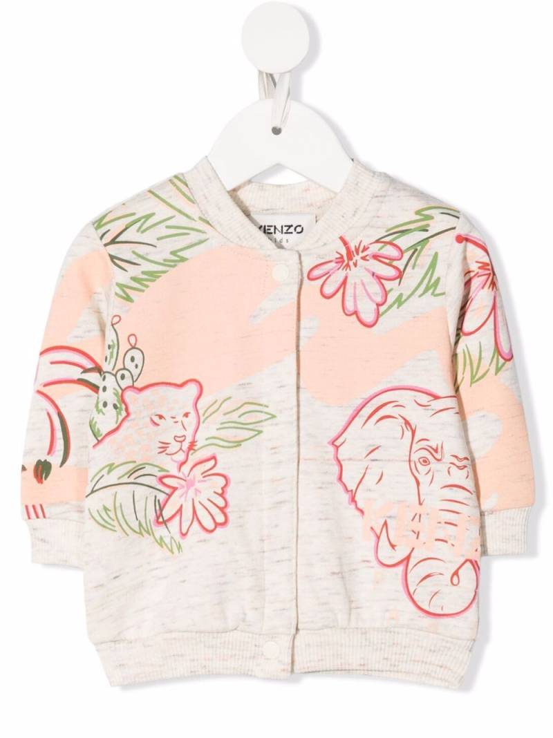 Kenzo Kids patterned button-up cardigan - Neutrals von Kenzo Kids