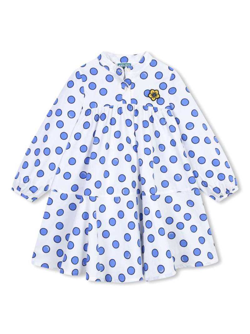 Kenzo Kids polka dot cotton dress - White von Kenzo Kids