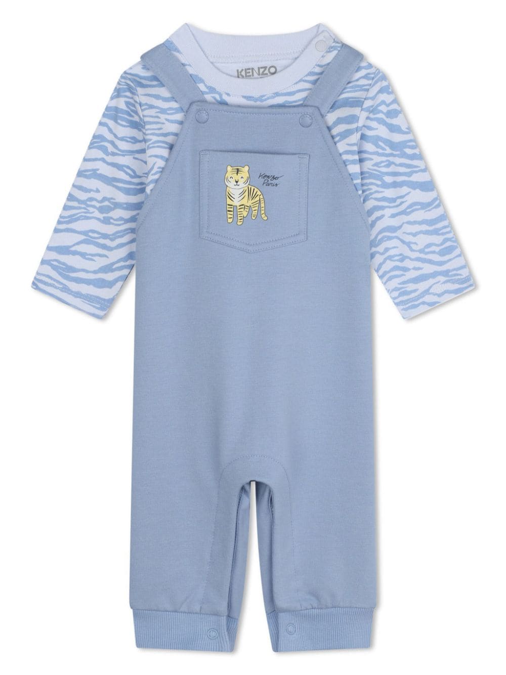 Kenzo Kids printed cotton dungarees set - Blue von Kenzo Kids