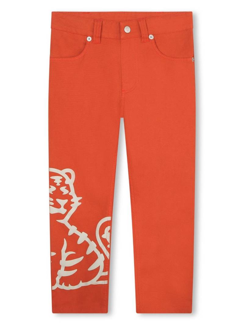 Kenzo Kids printed straight-leg trousers - Orange von Kenzo Kids