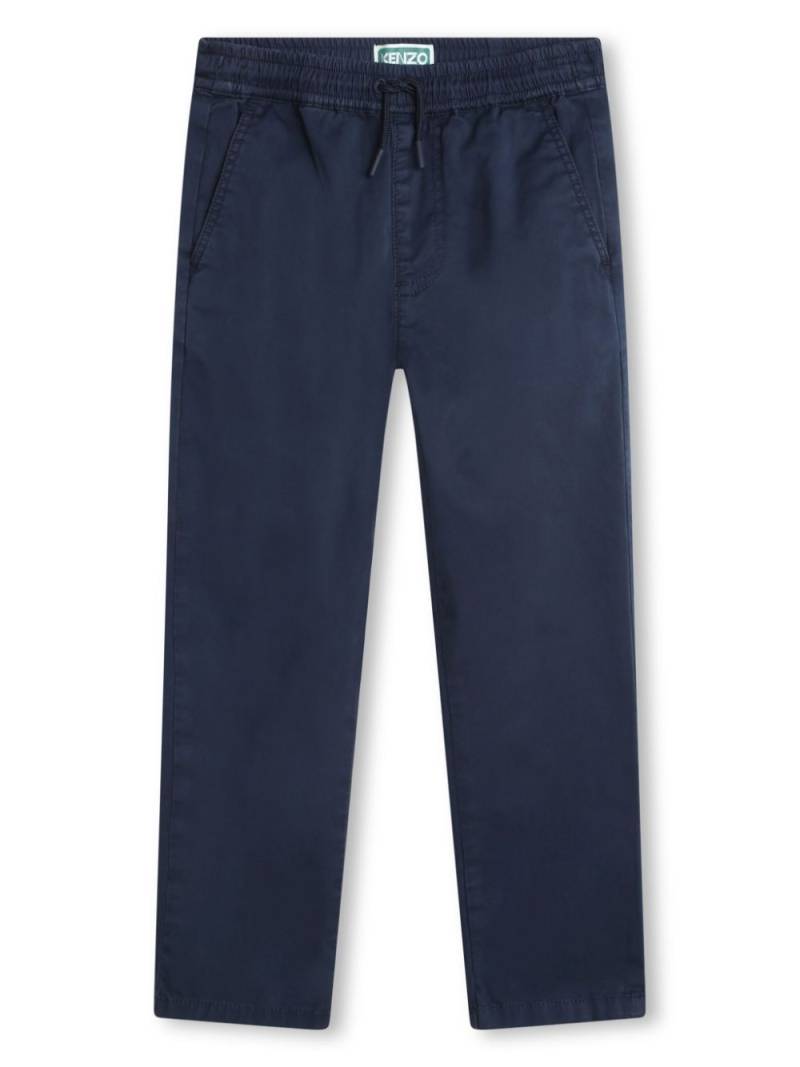 Kenzo Kids straight-leg cotton trousers - Blue von Kenzo Kids