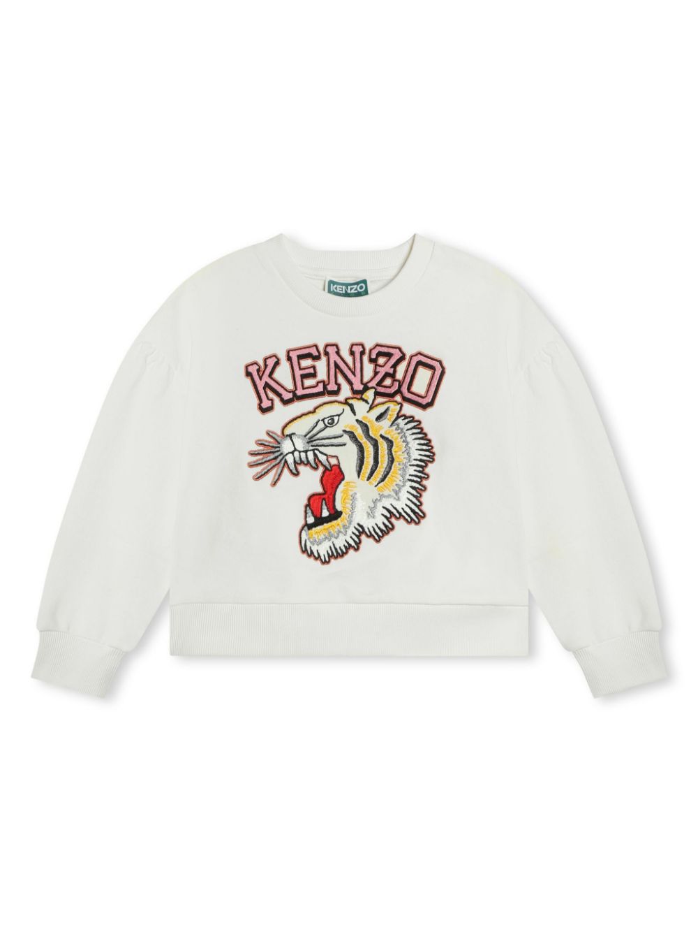 Kenzo Kids tiger-embroidered cotton sweatshirt - White von Kenzo Kids