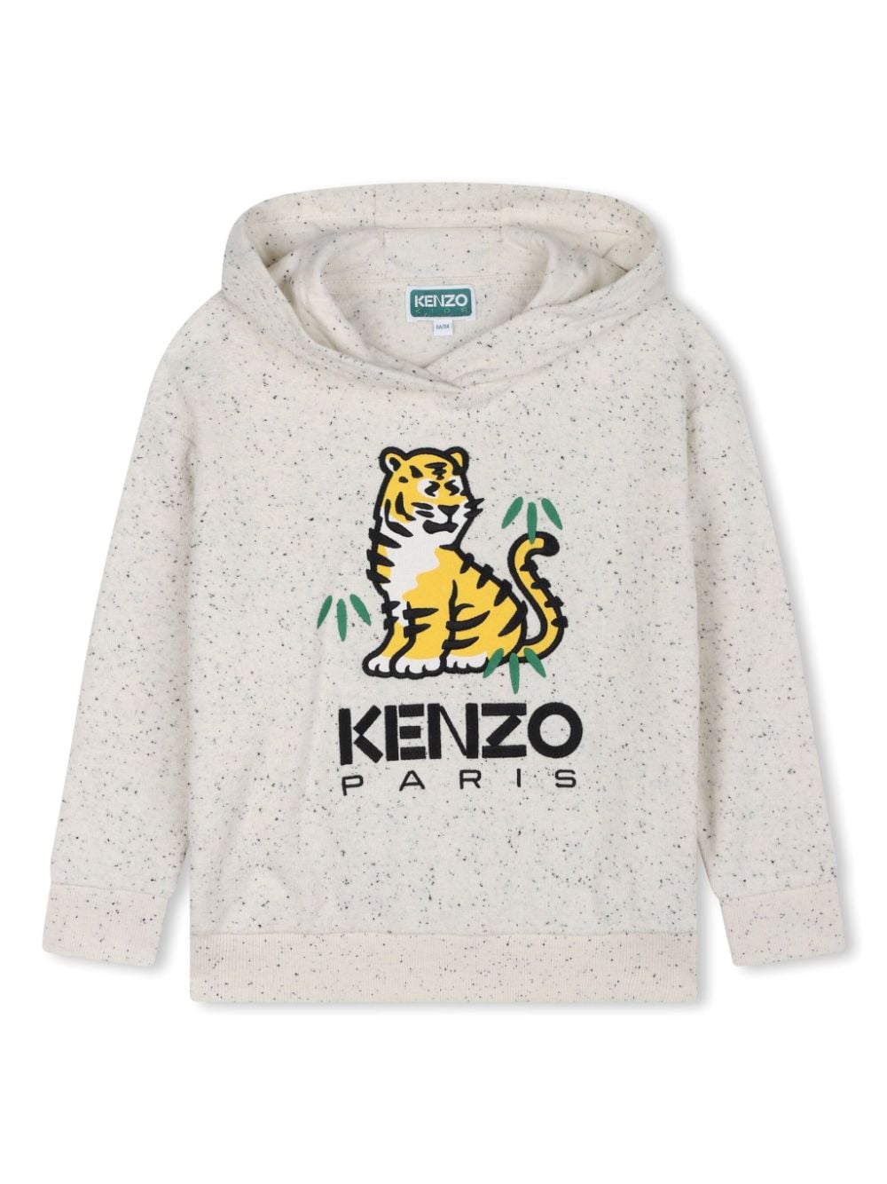 Kenzo Kids tiger-embroidered terry-cloth hoodie - Neutrals von Kenzo Kids