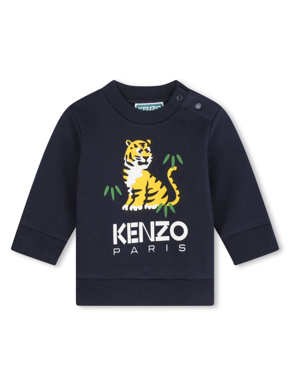 Kenzo Kids tiger-print cotton sweatshirt - Blue von Kenzo Kids