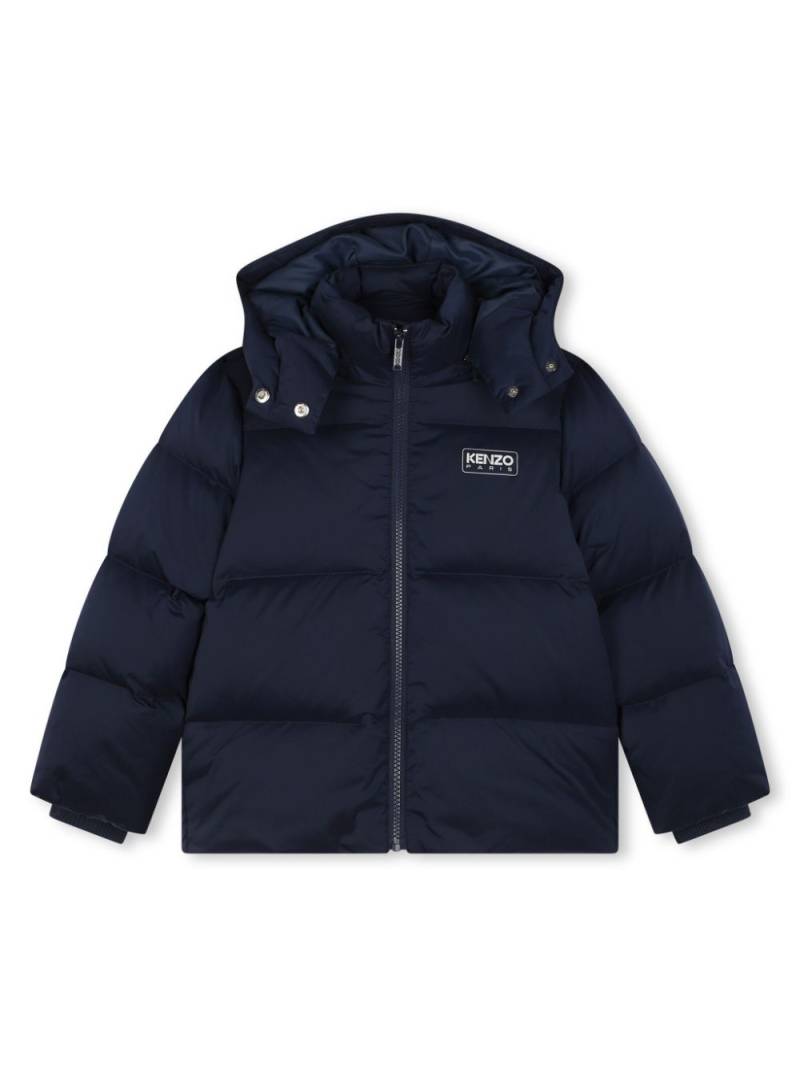 Kenzo Kids water-repellent hooded puffer jacket - Blue von Kenzo Kids