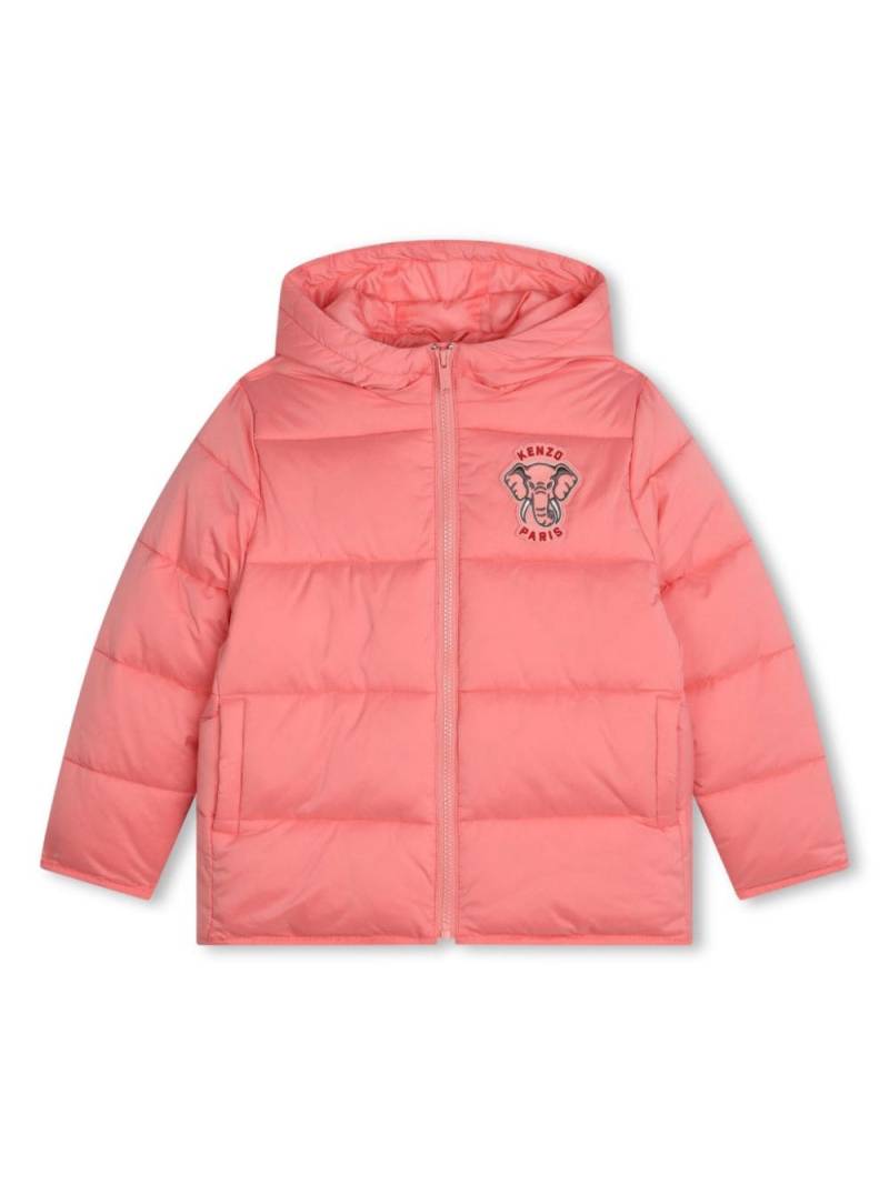 Kenzo Kids water-repellent hooded puffer jacket - Pink von Kenzo Kids