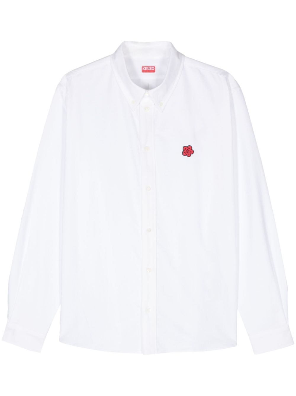 Kenzo Boke Flower-embroidered cotton shirt - White von Kenzo