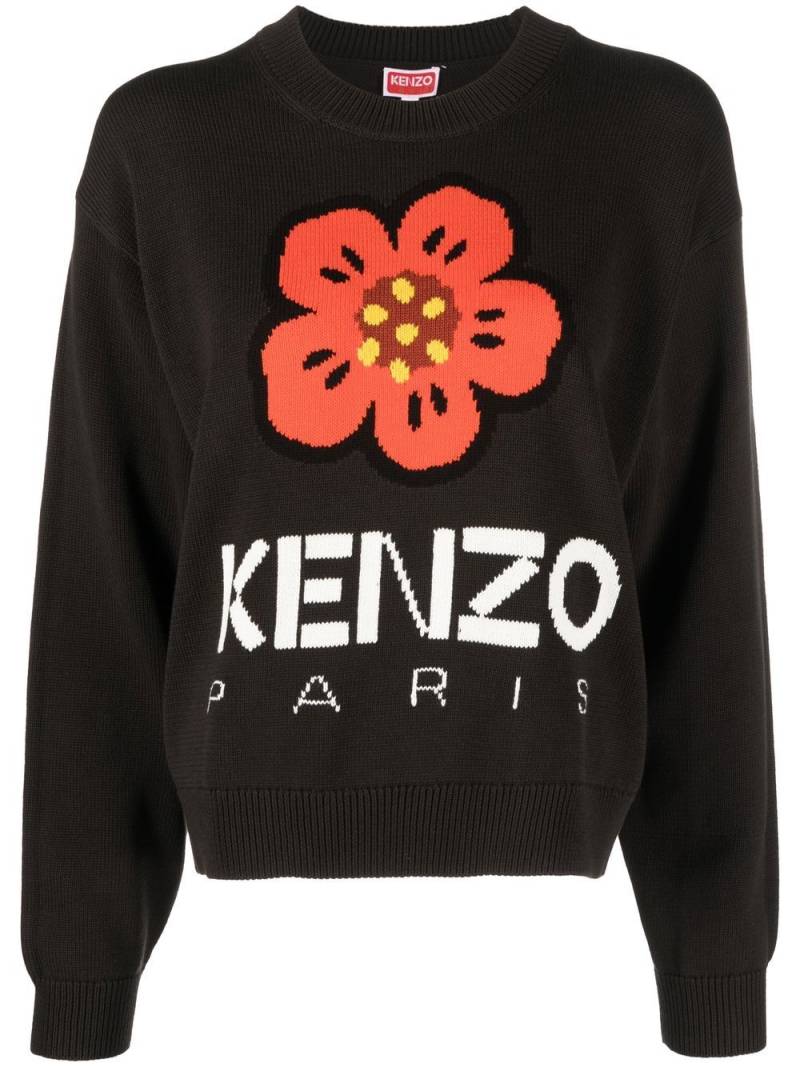 Kenzo Boke Flower-intarsia knit jumper - Black von Kenzo