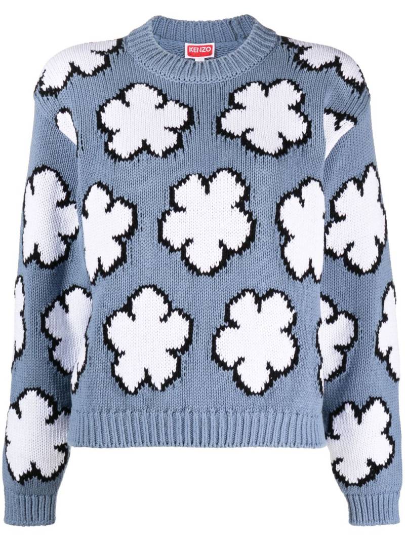 Kenzo Boke Flower intarsia-knit jumper - Blue von Kenzo