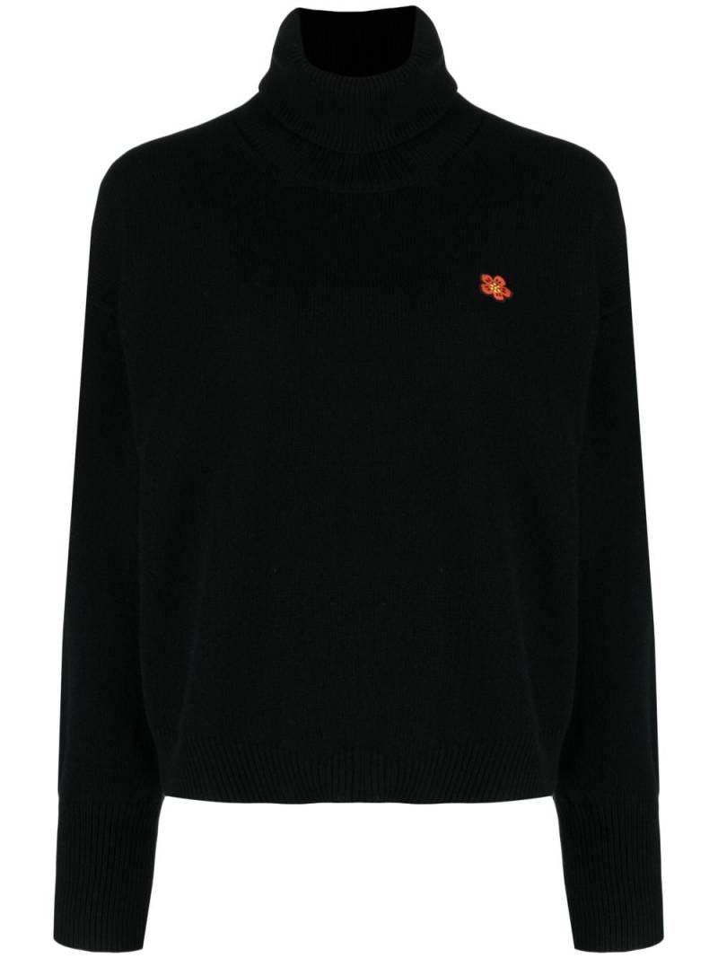 Kenzo Boke Flower-patch wool jumper - Black von Kenzo