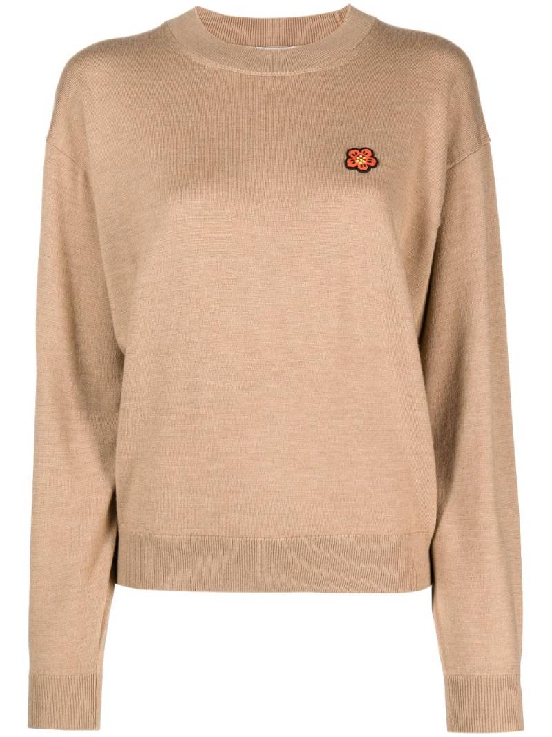 Kenzo Boke Flower-patch wool jumper - Neutrals von Kenzo