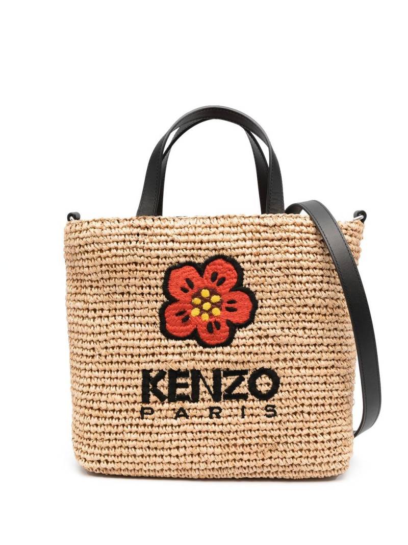 Kenzo Boke Flower straw tote bag - Neutrals von Kenzo