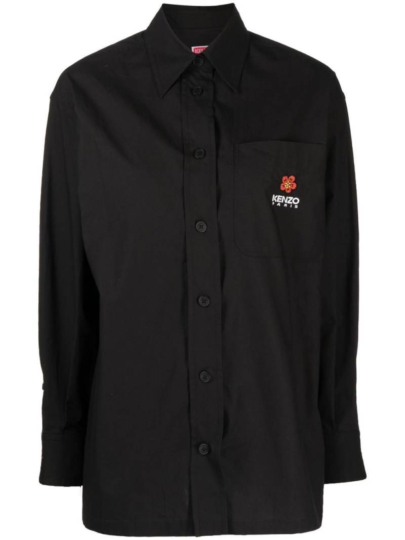 Kenzo logo-embroidered oversize shirt - Black von Kenzo