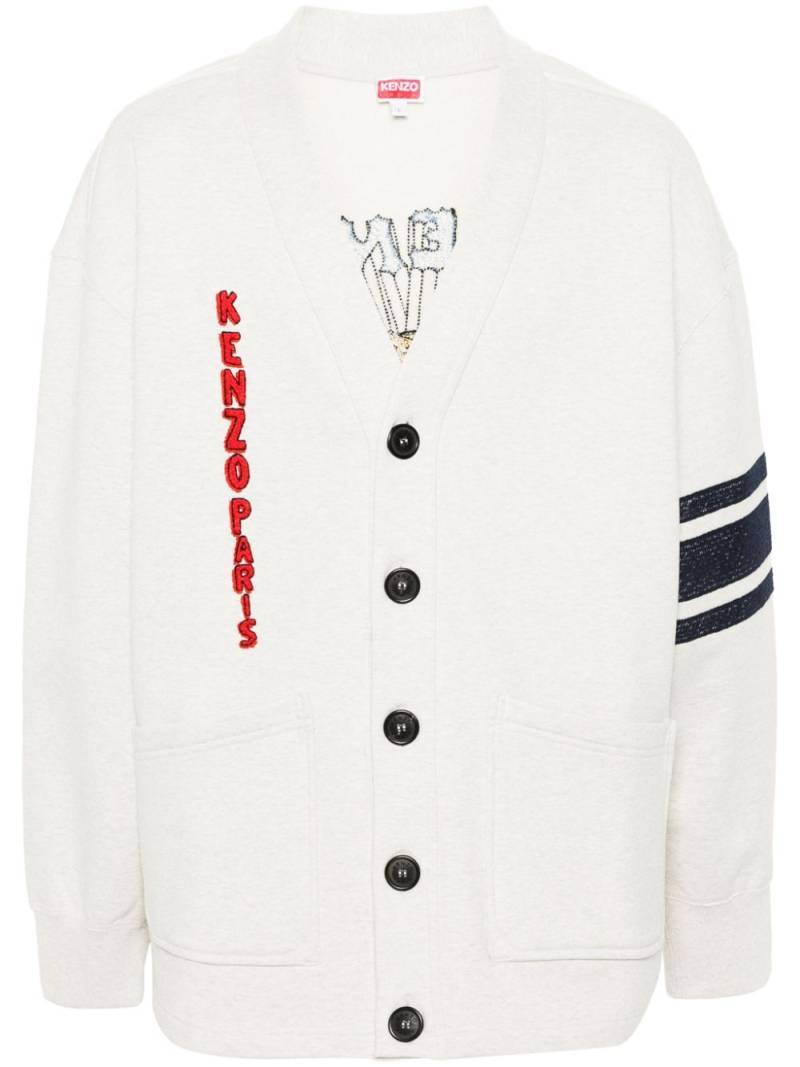 Kenzo Drawn Varsity cotton cardigan - Neutrals von Kenzo