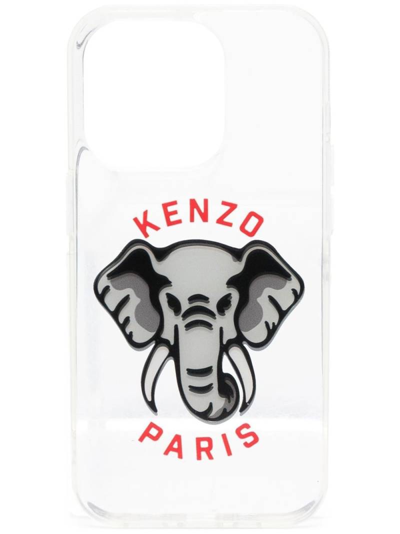 Kenzo Elephant-print iPhone 14 Pro case - Grey von Kenzo