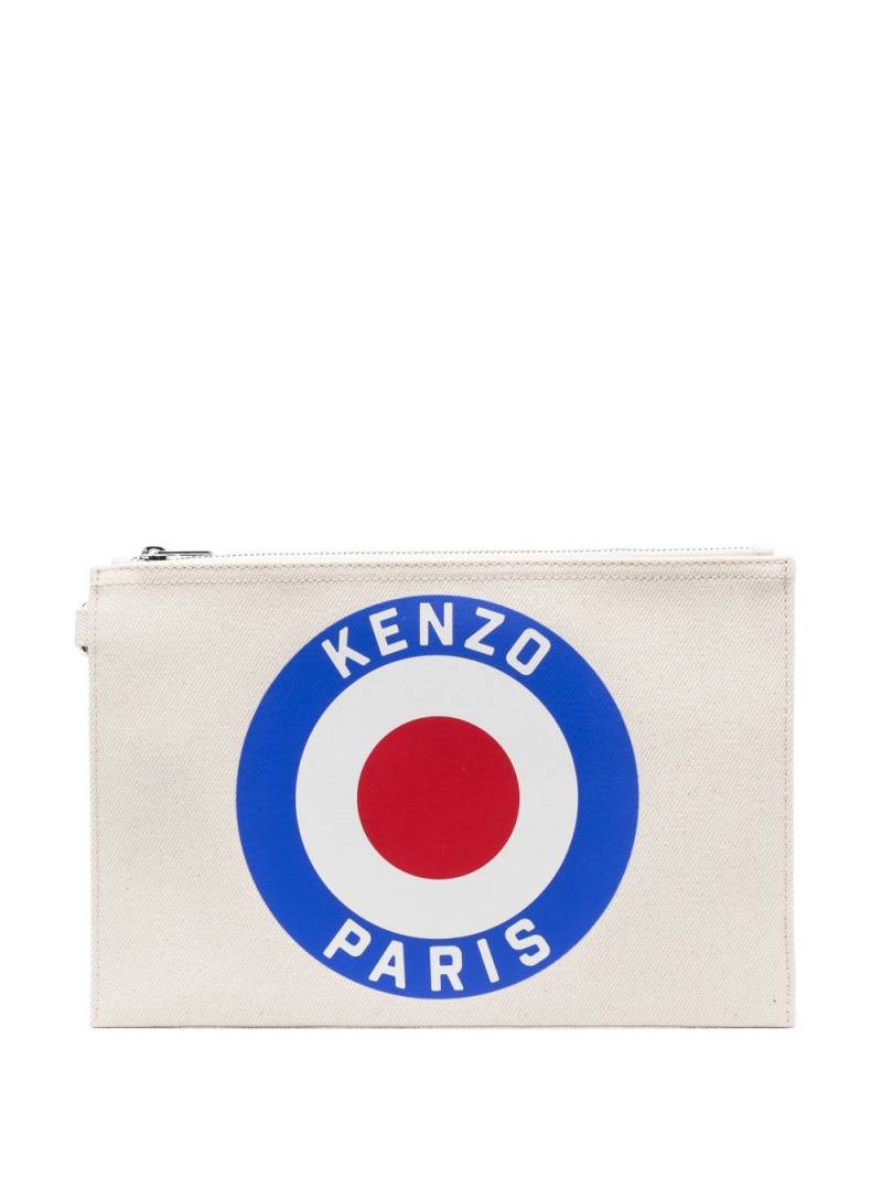 Kenzo Kenzo Target canvas clutch bag - White von Kenzo