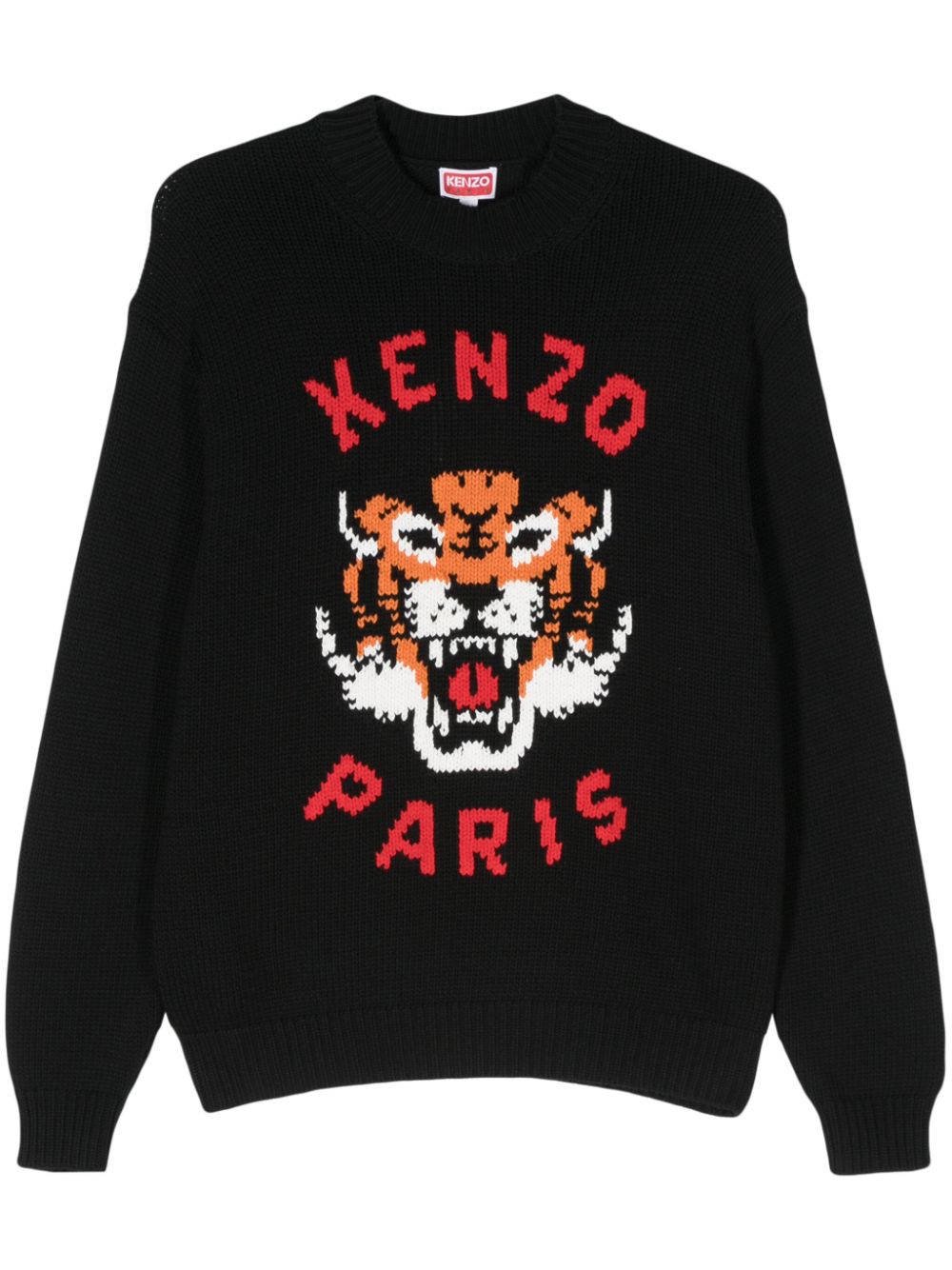 Kenzo Lucky Tiger chunky-knit jumper - Black von Kenzo