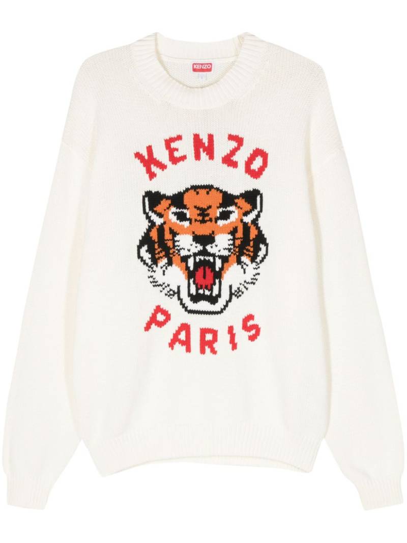 Kenzo Lucky Tiger cotton-blend sweatshirt - Neutrals von Kenzo