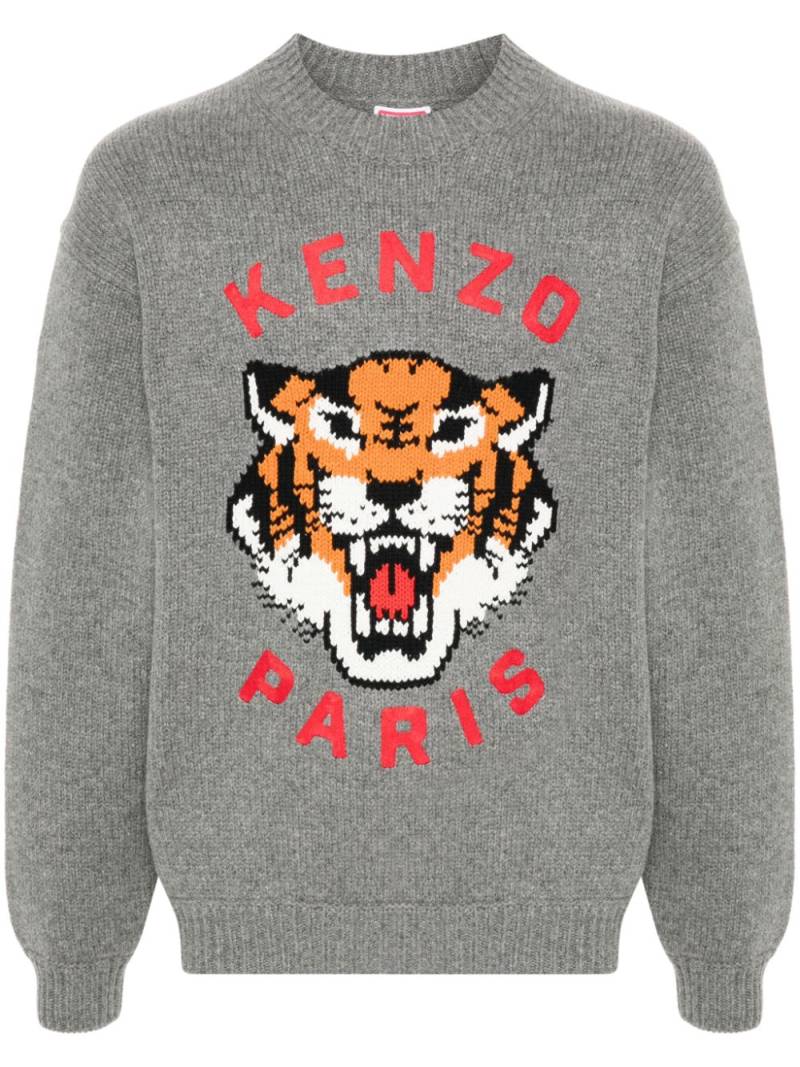 Kenzo Lucy Tiger-intarsia jumper - Grey von Kenzo