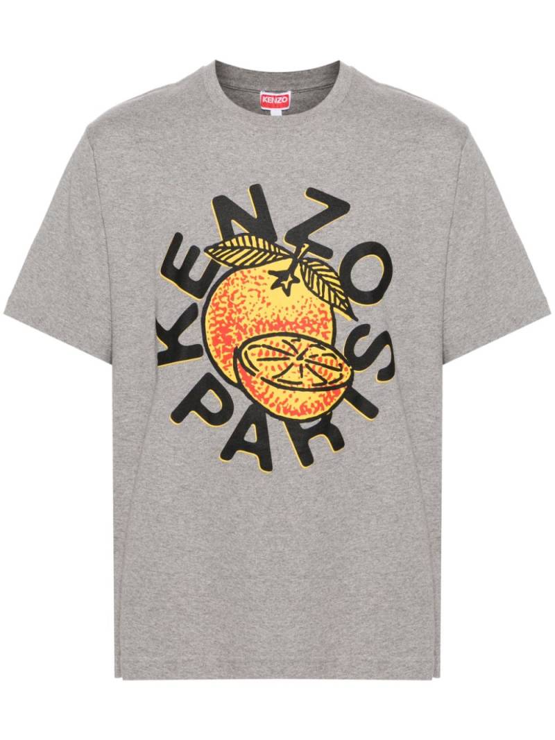 Kenzo Orange-print cotton T-shirt - Grey von Kenzo