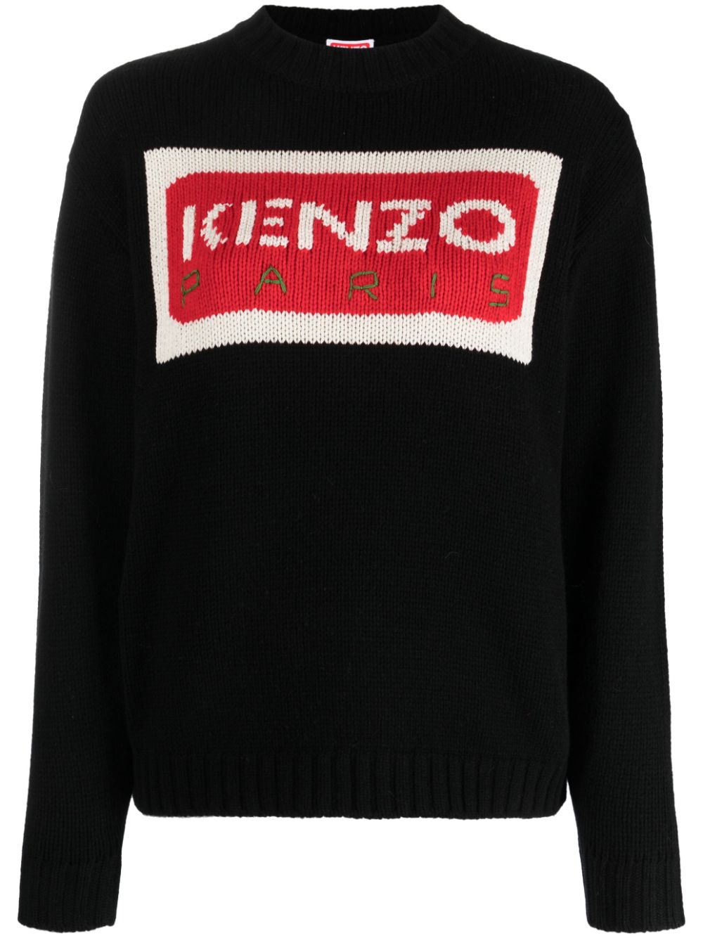 Kenzo Paris logo-intarsia jumper - Black von Kenzo