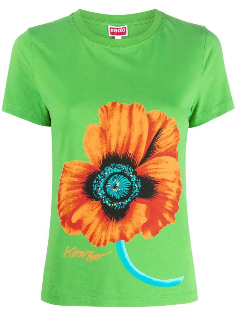 Kenzo Poppy-print cotton T-shirt - Green von Kenzo