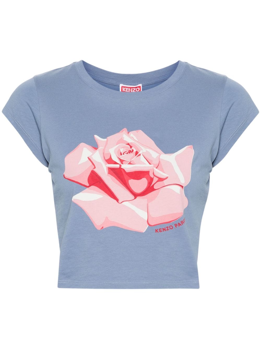 Kenzo Rose cropped T-shirt - Blue von Kenzo