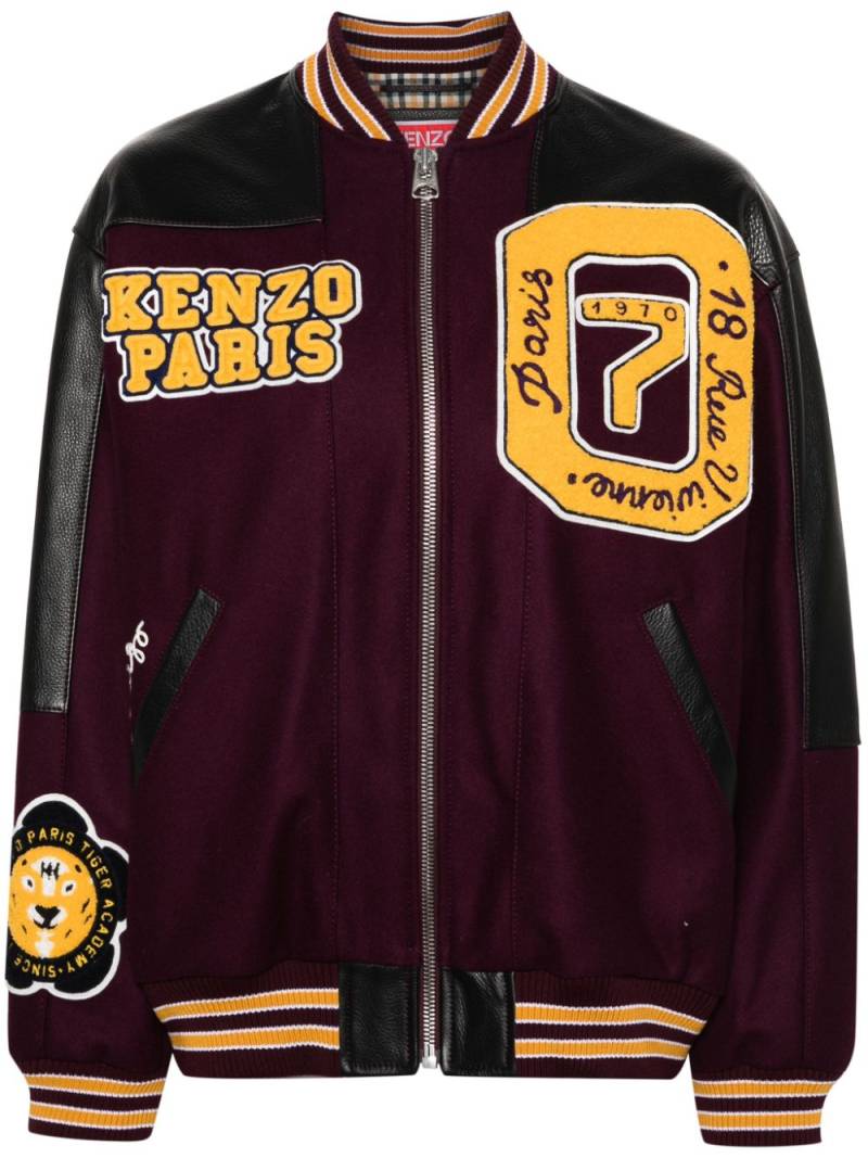 Kenzo Tiger Academy-appliqué varsity jacket - Purple von Kenzo