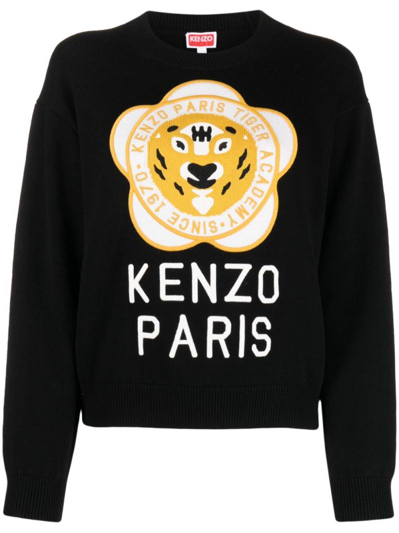 Kenzo Tiger Academy wool-blend jumper - Black von Kenzo