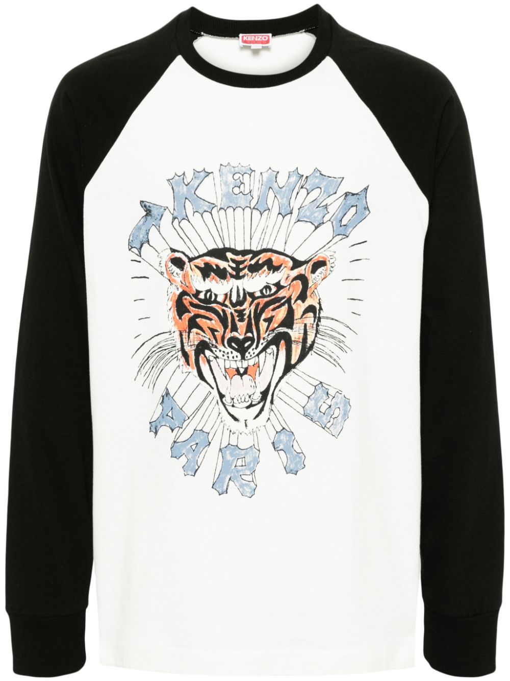 Kenzo Tiger-print raglan T-shirt - White von Kenzo