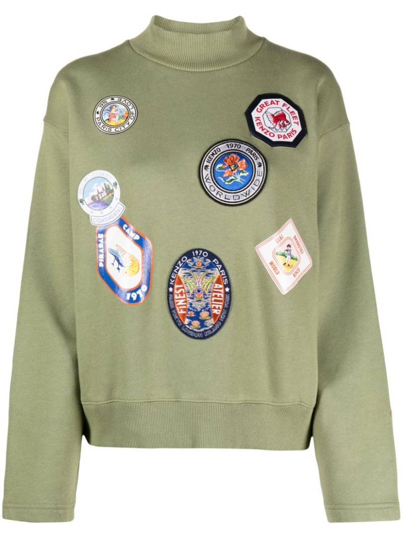 Kenzo Travel Patches cotton sweatshirt - Green von Kenzo