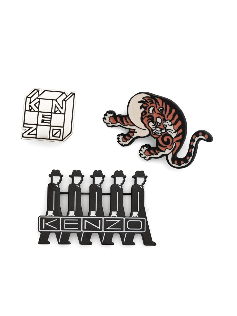 Kenzo asymmetric pins (set of three) - Black von Kenzo