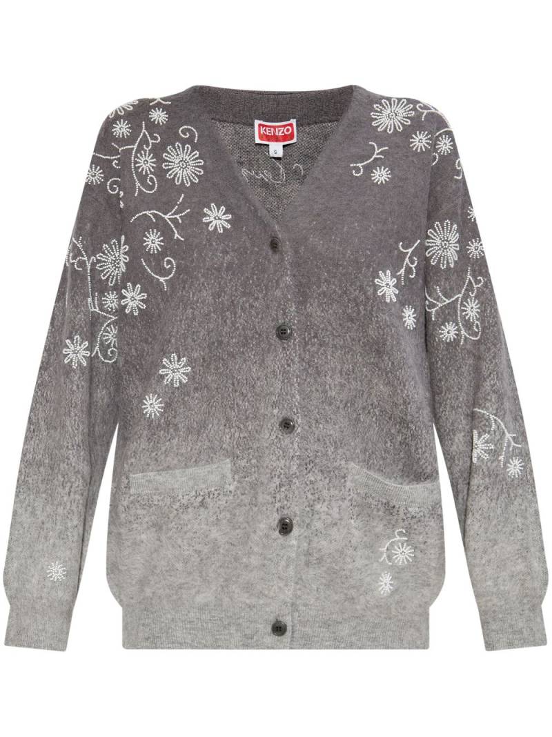 Kenzo beaded floral cardigan - Grey von Kenzo