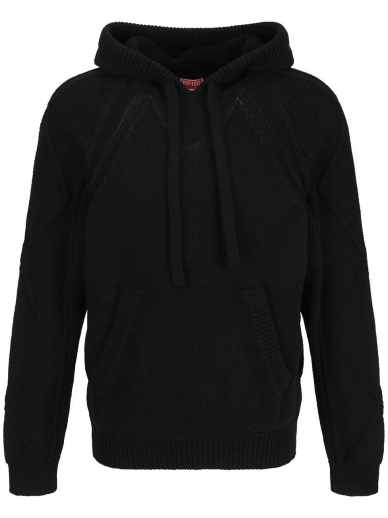 Kenzo cable-knit hoodie - Black von Kenzo