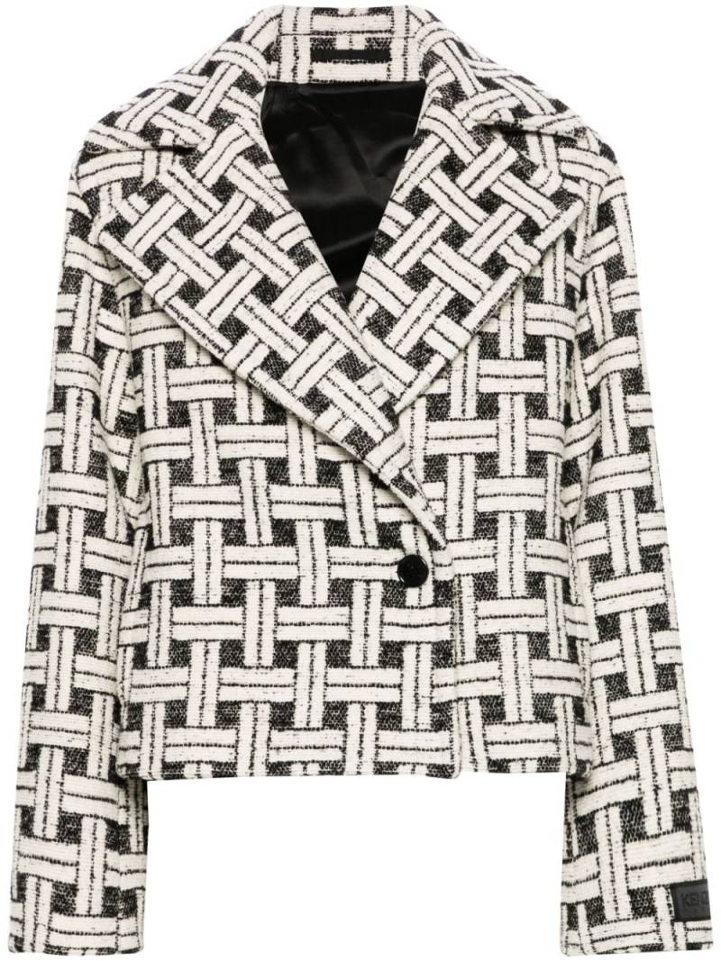 Kenzo check-pattern double-breasted jacket - Black von Kenzo