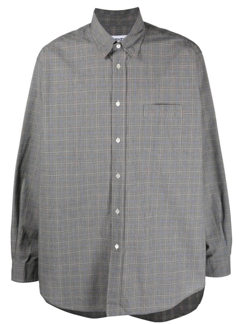 Kenzo check-print long-sleeve shirt - Black von Kenzo