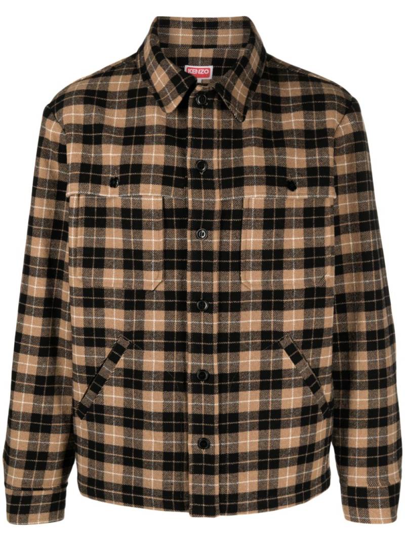 Kenzo checked button-up shirt - Brown von Kenzo