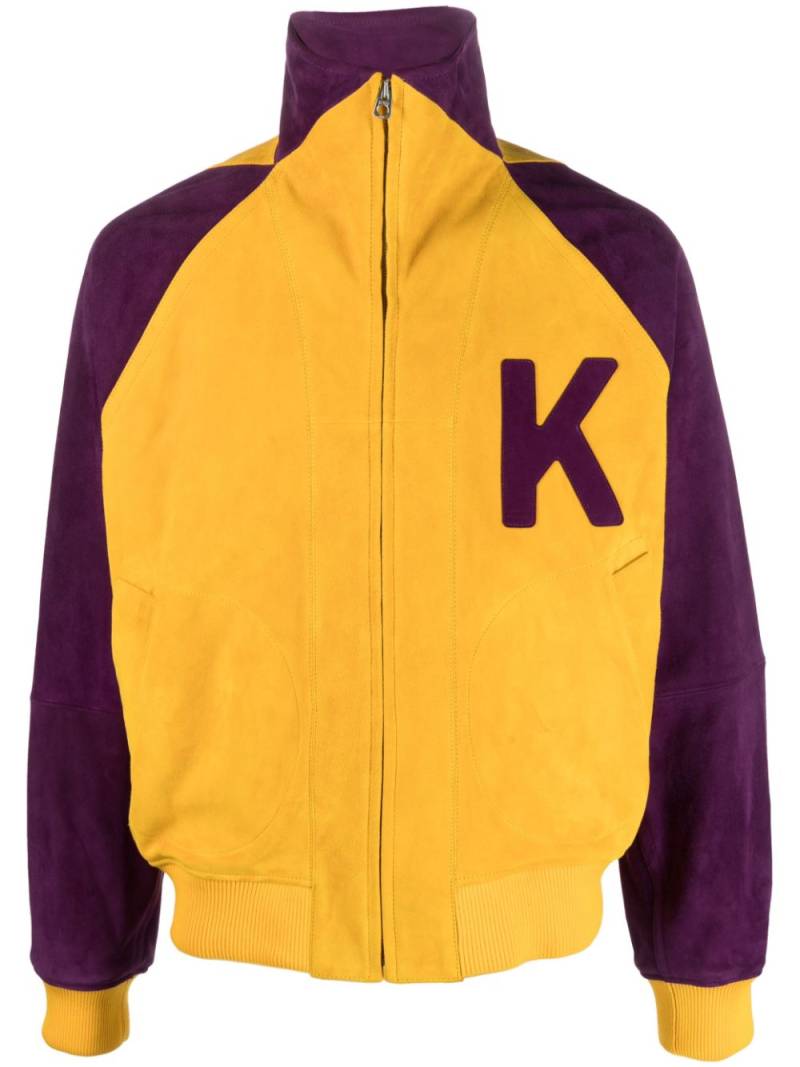 Kenzo colour-block logo-print bomber jacket - Yellow von Kenzo