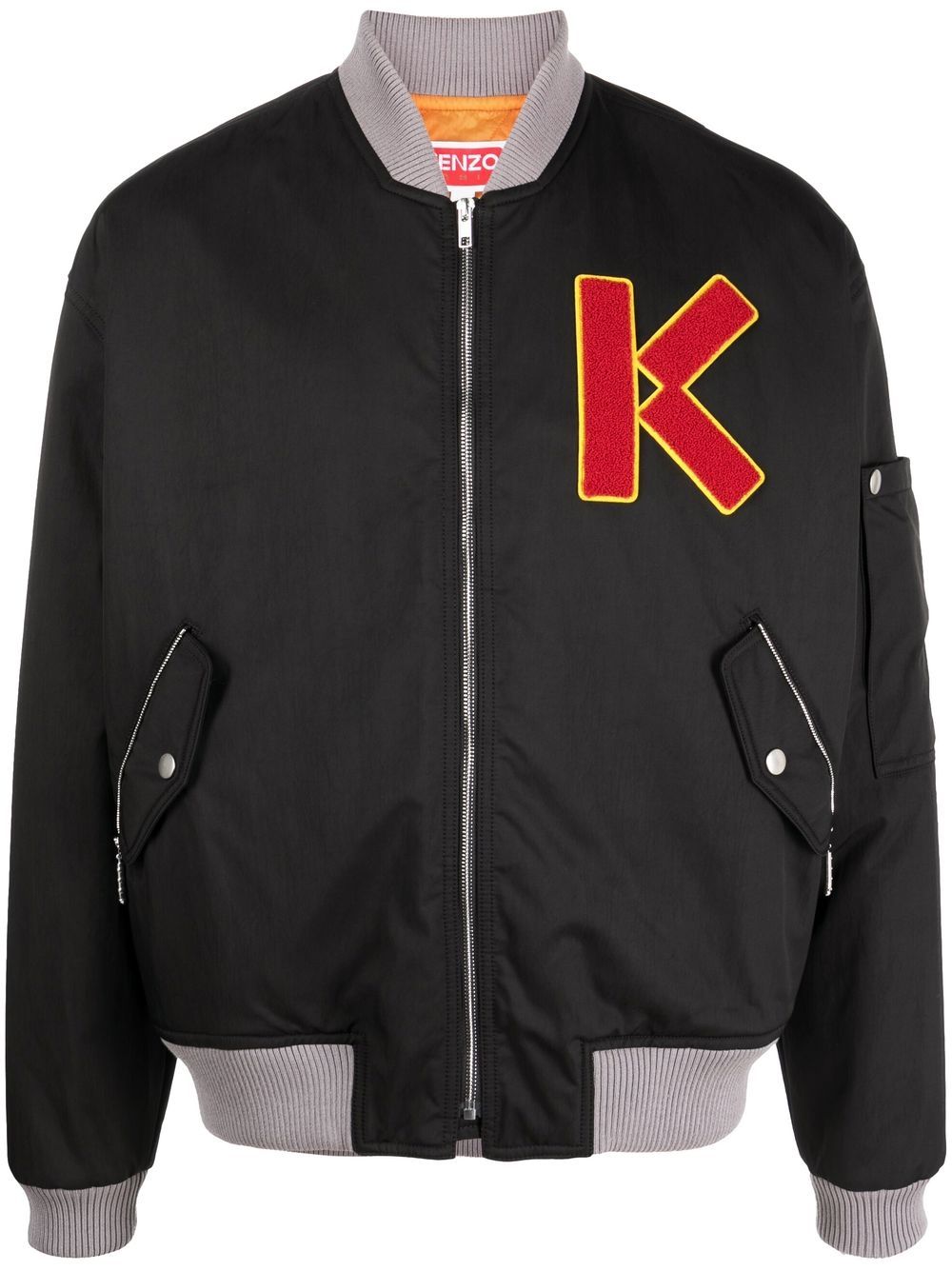 Kenzo cotton embroidered-logo bomber jacket - Black von Kenzo