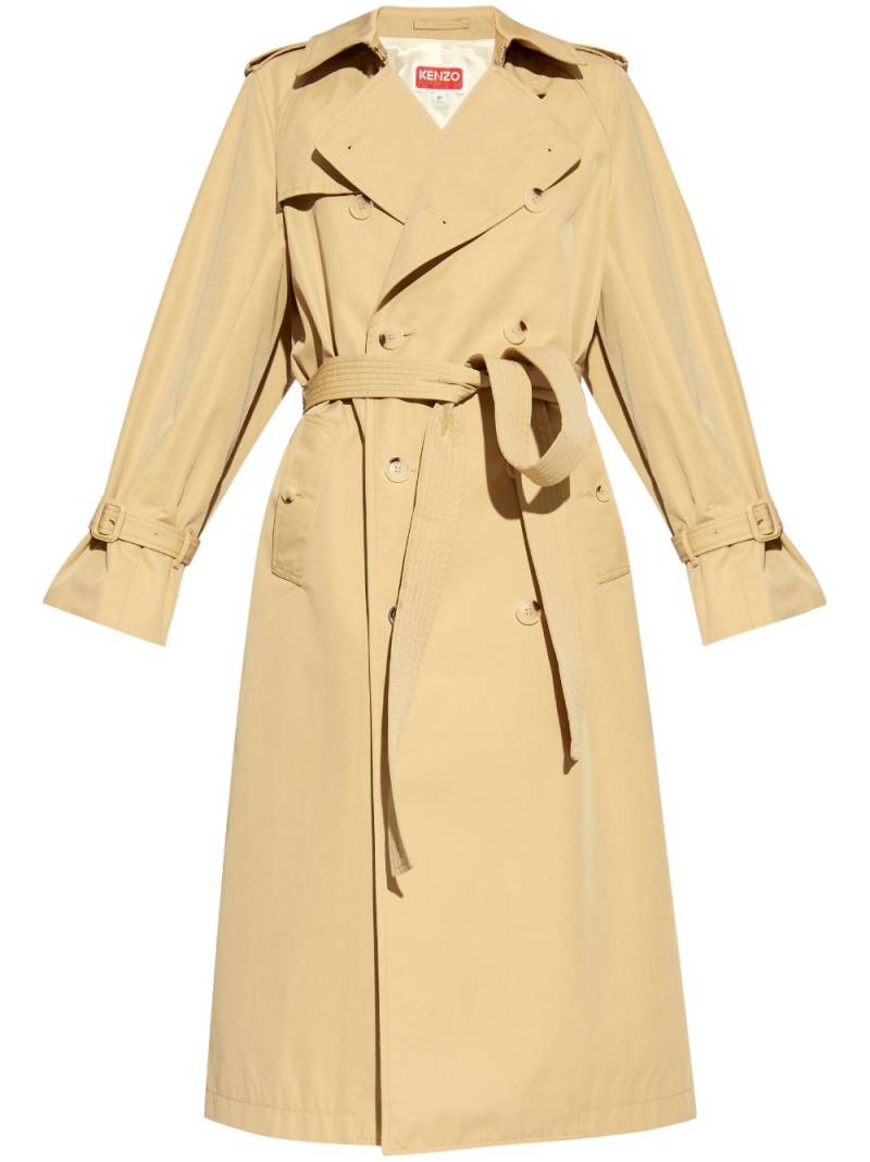 Kenzo cut-out double-breasted trench coat - Neutrals von Kenzo